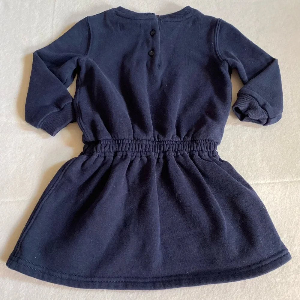 Ralph Lauren Infant Dress 12 months Navy Blue Long Sleeve  Sweat Shirt Dress